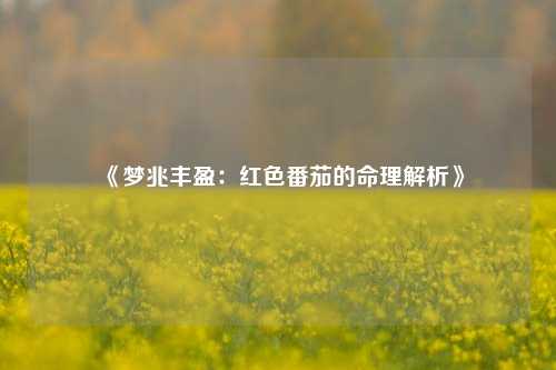 《梦兆丰盈:红色番茄的命理解析》